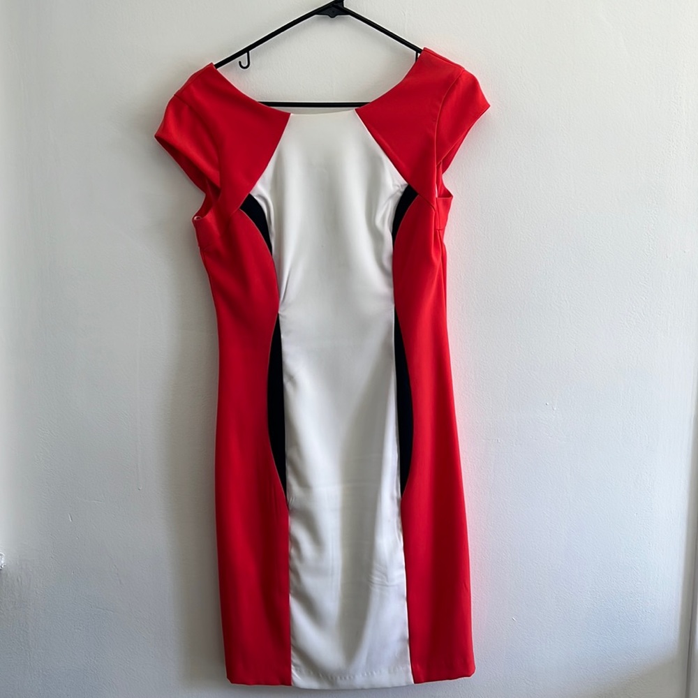 Tri color knee length dress